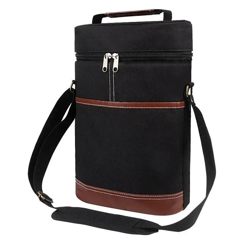 Casual Bolsa térmica suave para transportar dos botellas de vino Bolsa de viaje de 750 ml para picnics y fiestas al aire libre Exclusive