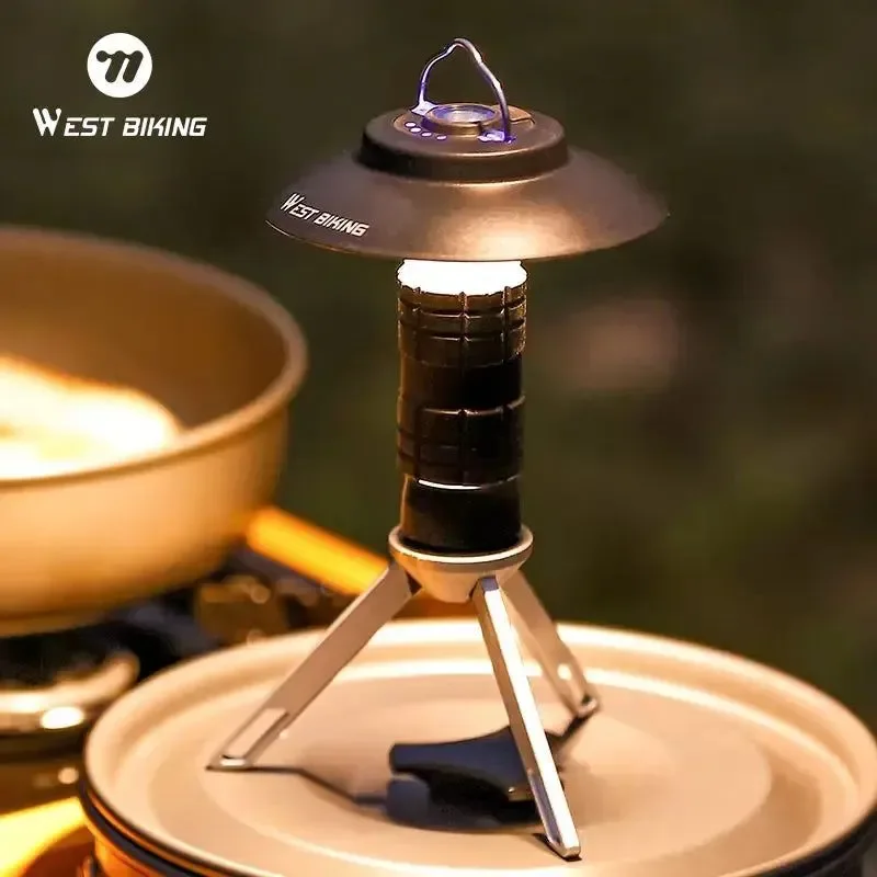 Modern Linterna de camping recargable por USB-C - Linterna LED con base magnética y trípode Organic