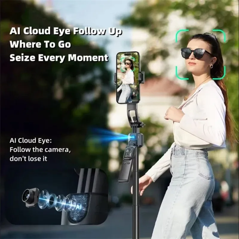 Original AI Tracking Selfie Stick - 360° Auto-Follow Tripod with Bluetooth Remote Proven