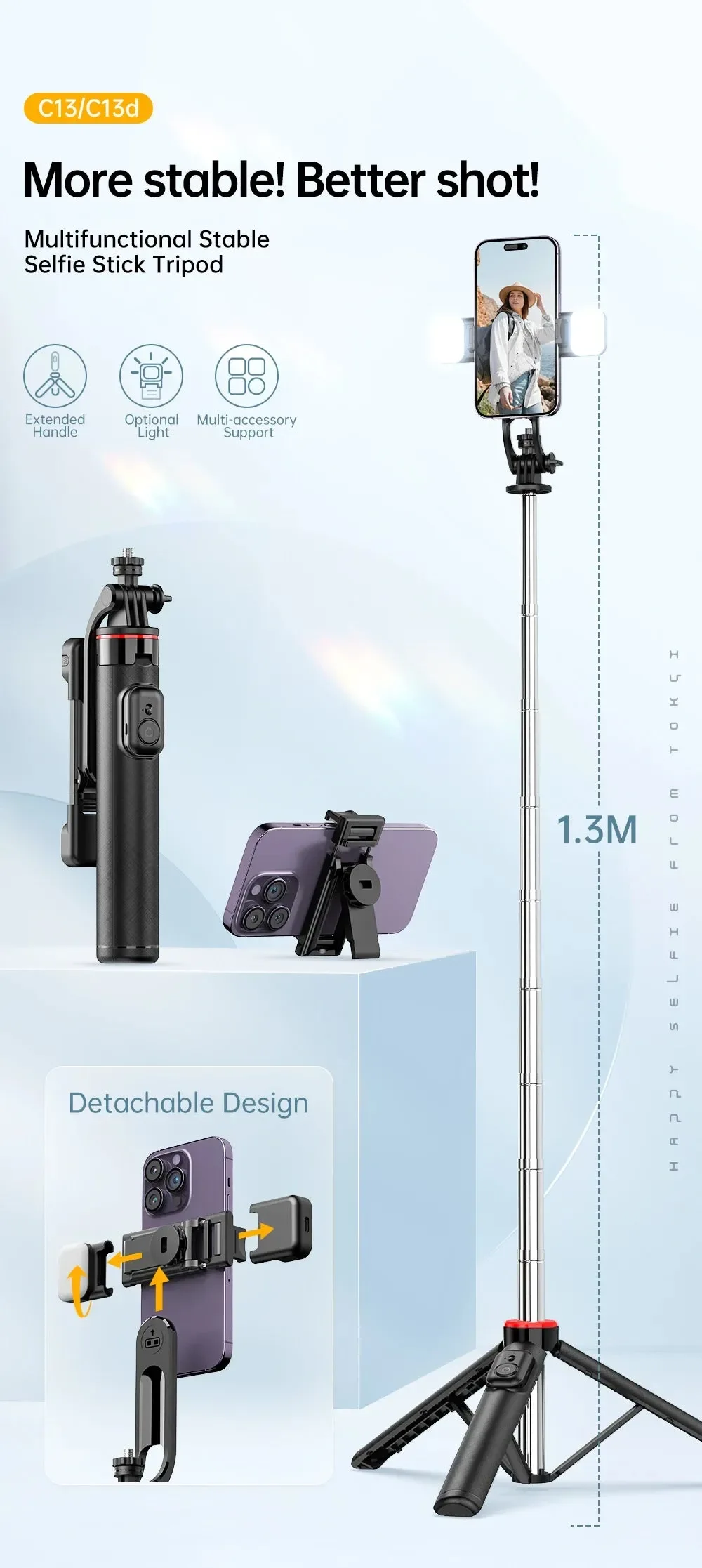 Top-Quality Portable Selfie Stick Tripod with Bluetooth Remote 360° Phone Holder Exceptional