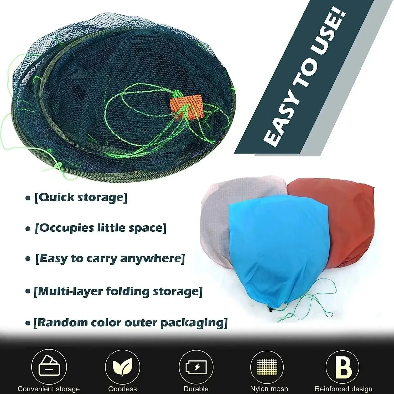Carefully Designed Foldable Drop Fishing Net – Crayfish Shrimp Crab Catcher Landing Net for Pier Harbour Pond Fishing Selected