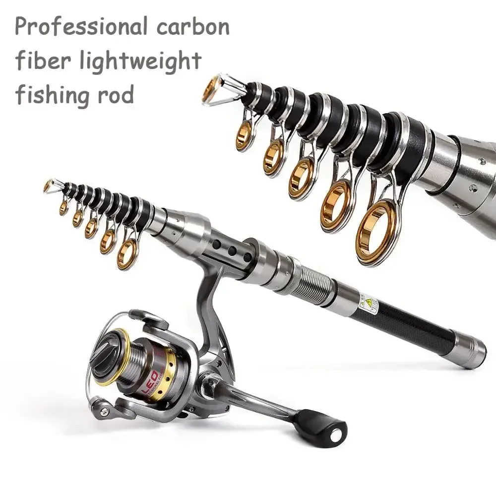 Natural Carbon Fiber Telescopic Fishing Rod – Ultralight Spinning Rod for Sea River Lake Fishing 1.5M–2.4M Specialty