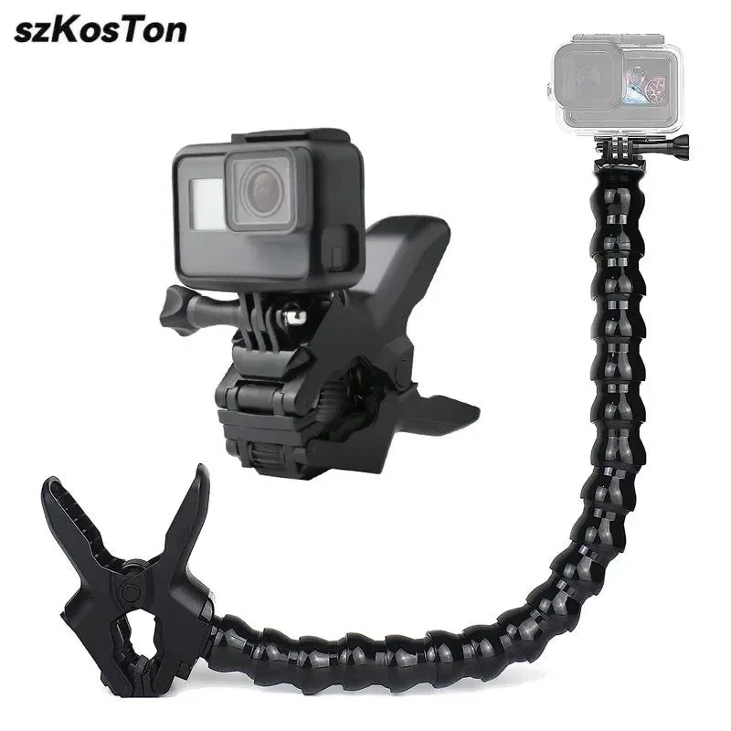 Reliable Flex Clamp Arm Mount – Adjustable Gooseneck Clip Bracket for GoPro Hero 12 11 10 9 8 7 DJI Insta360 Cameras Trendy