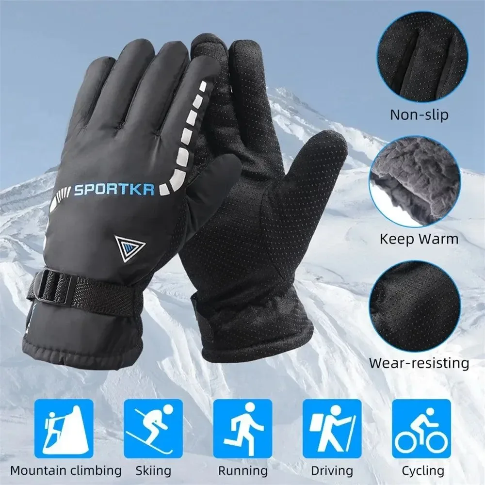 Enhanced Waterproof Unisex Winter Gloves – Thickened Fleece Windproof Non-Slip for Skiing Cycling Flexible