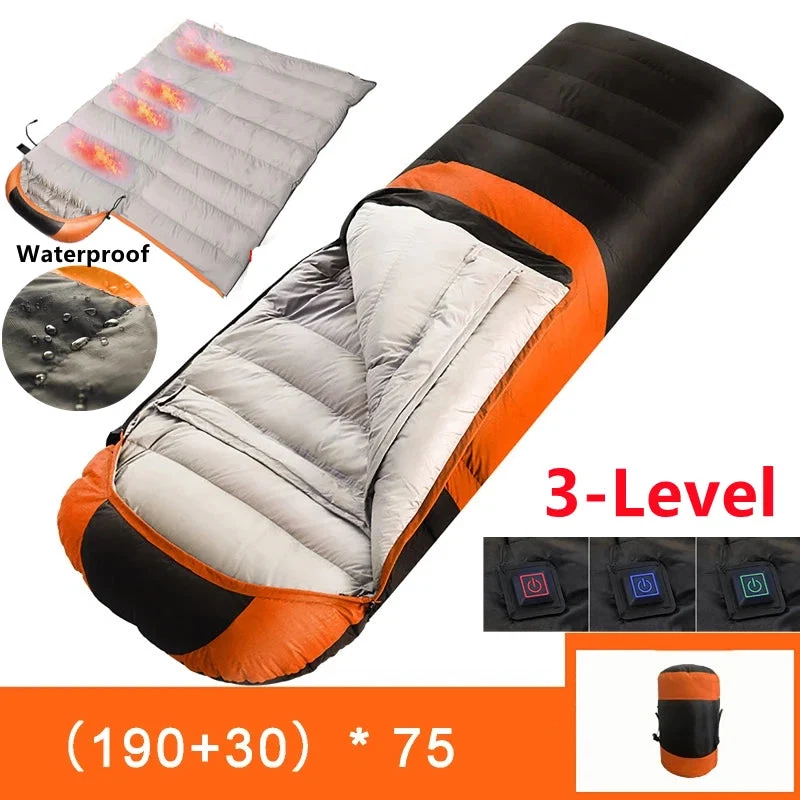 Original USB Heated Sleeping Bag – Winter Camping Thermal Mattress with 3 Heat Levels Waterproof Design Comfortable