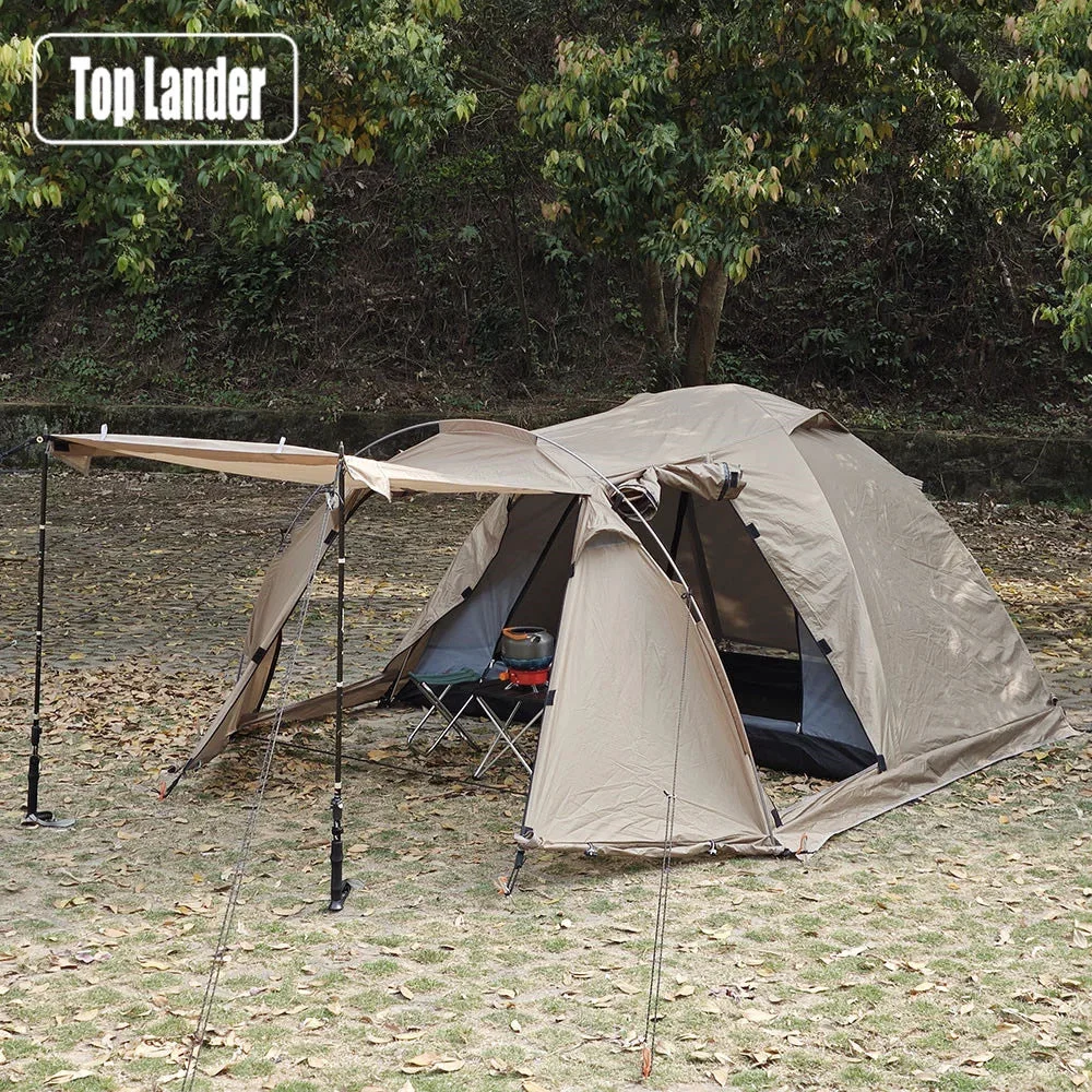 First-Class 2 Person Hot Tent with Stove Jack – 4 Season Waterproof Camping Tent with Snow Skirt Extended Vestibule Superior