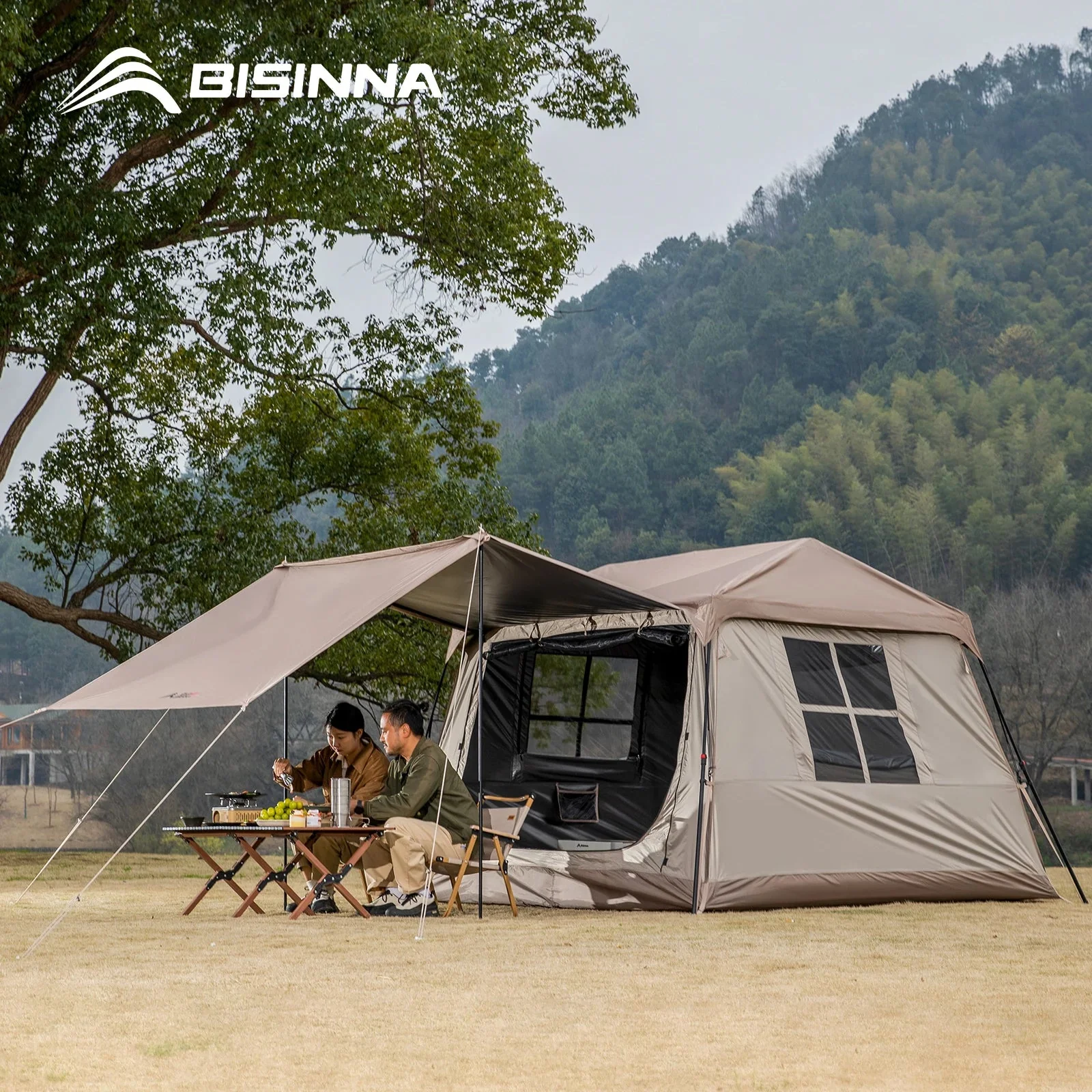 Elite Automatic Camping Tent for 3–4 Persons – Waterproof Family Tent with One-Touch Setup Canopy Premium