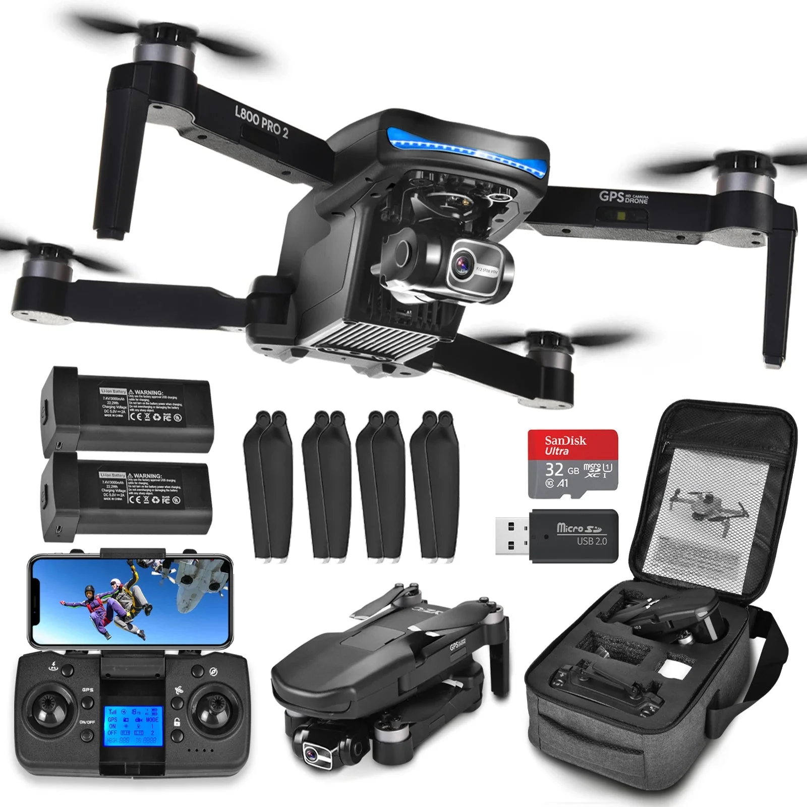 Carefully Designed 4K GPS Drone with Camera 3-Axis Gimbal EIS Stabilization 5G FPV 50-Min Flight Obstacle Avoidance – Foldable Brushless Quadcopter 4K GPS Drone with Camera – 5G WiFi FPV Brushless Quadcopter for Aerial Photography Outstanding