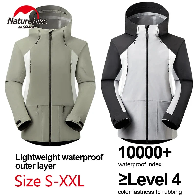Solid Waterproof Hardshell Hiking Jacket Windbreaker Raincoat Excellent