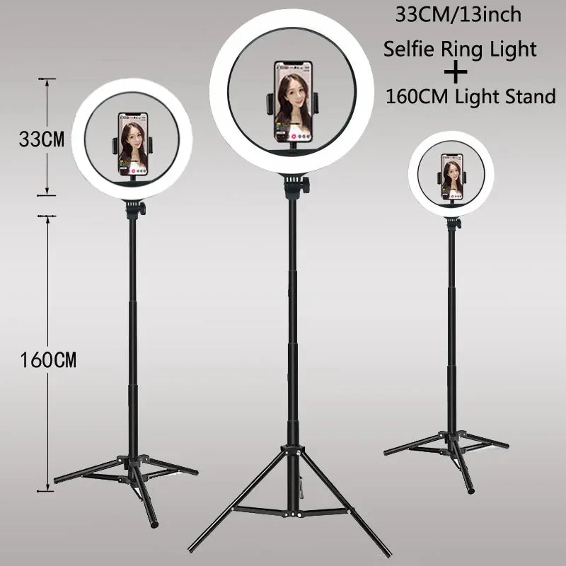 Traditional LED Ring Light Tripod Stand Dimmable USB Bi-Color 26cm 33cm Advanced