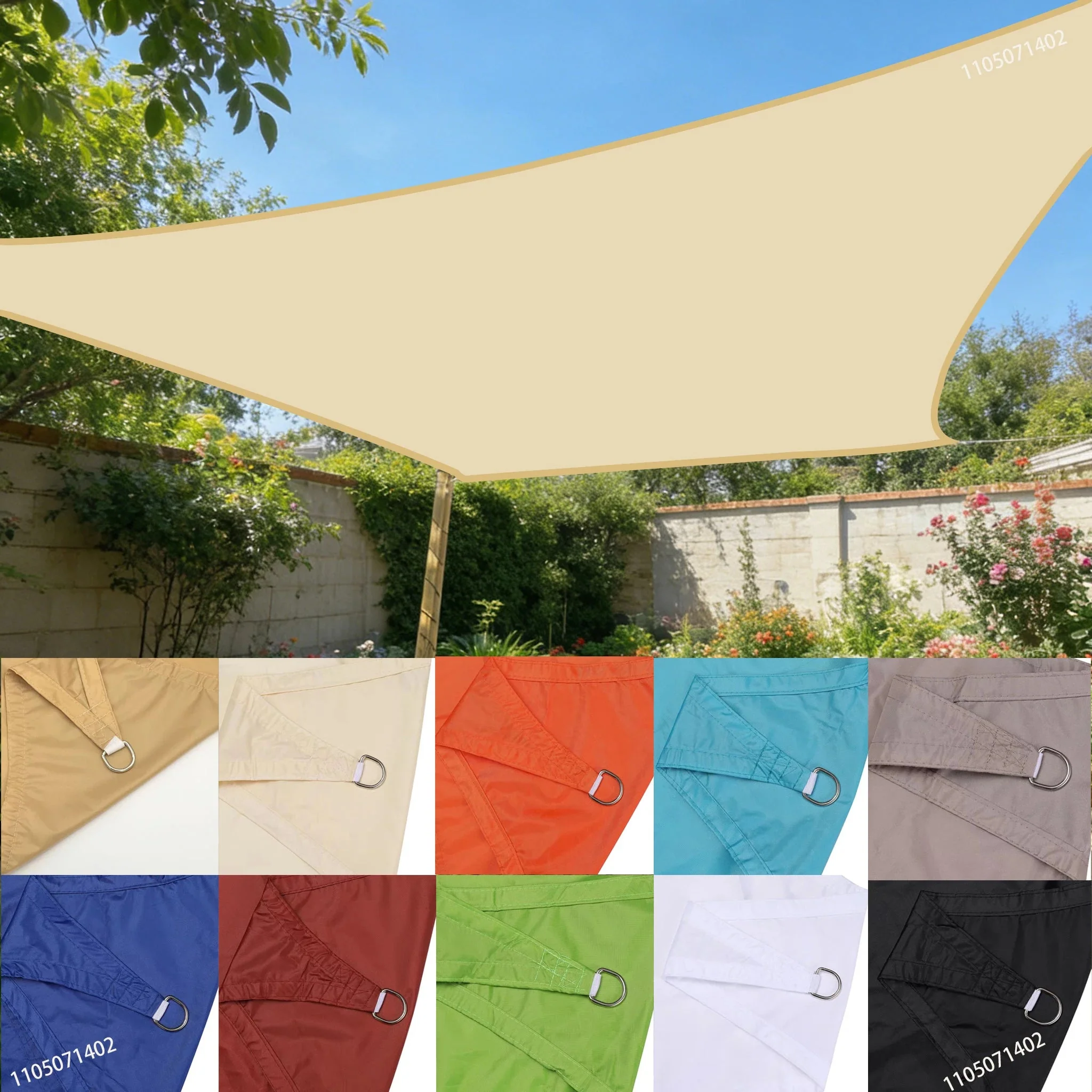Comfortable 95 UV Block Sun Shade Sail Waterproof Poly Cotton Practical