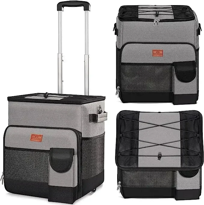 Dependable Rolling Insulated Cooler Bag with Removable Wheels Handle – 32L 35L 43L Oxford Cloth Cooler for Camping Beach Enhanced