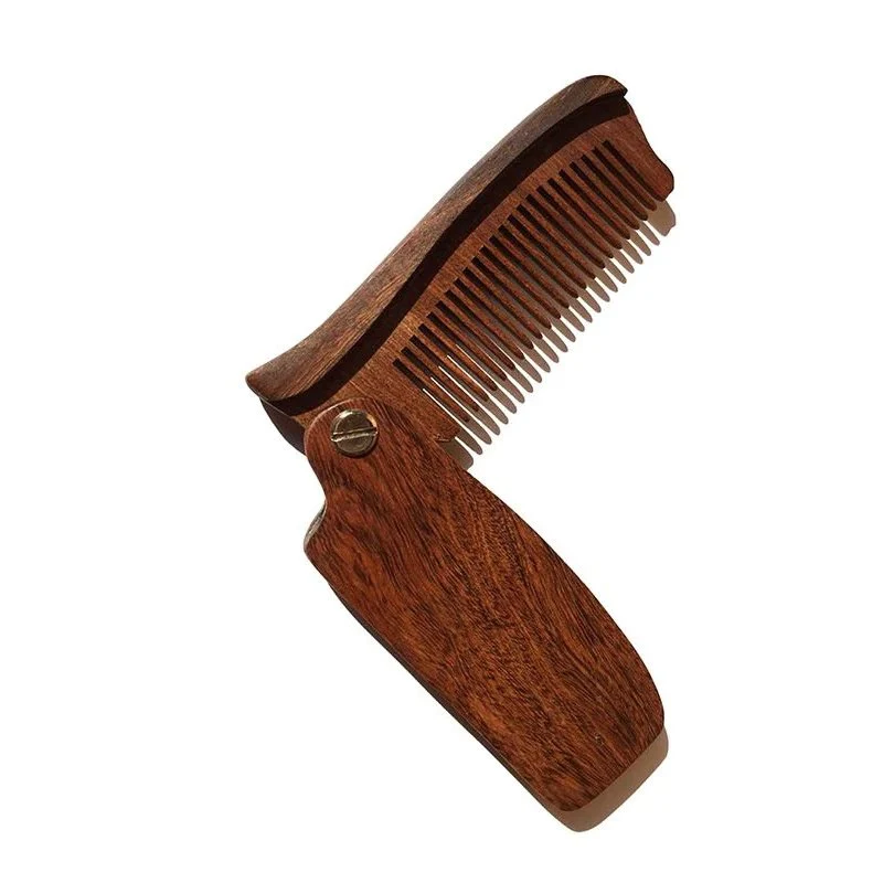 Exclusive Sandalwood Folding Beard Comb Long-Lasting