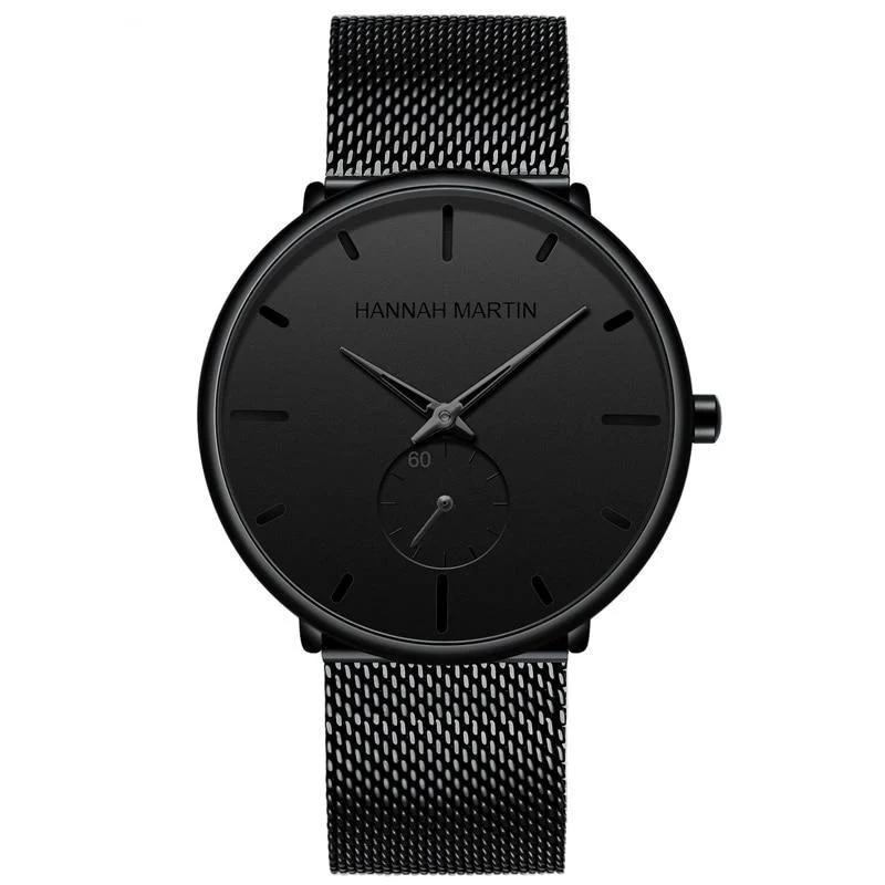 Expertly Made Lucas Classic Men Watch With Black Milanese Strap Reusable