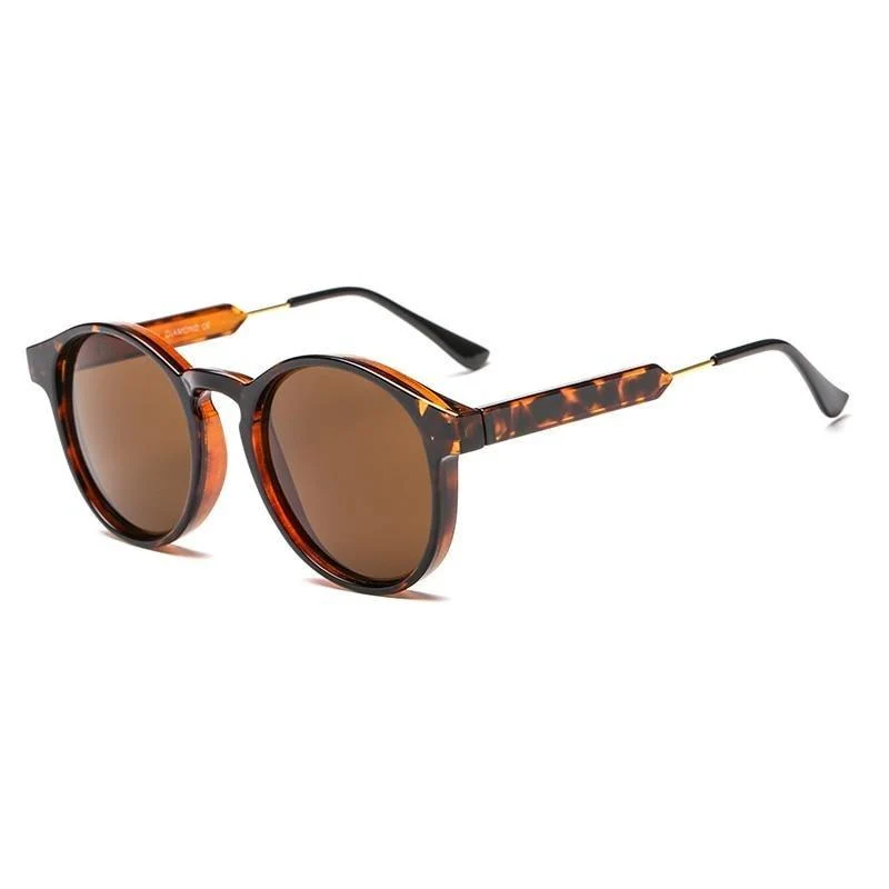 Convenient Claude Round Tortoise Sunglasses High-End