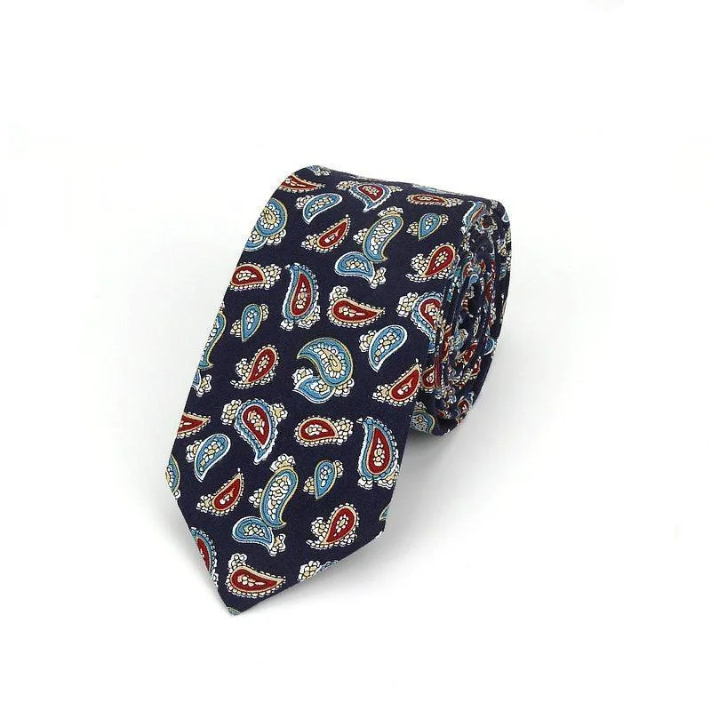 Fine Elegant Paisley Cotton Tie Carefully Designed