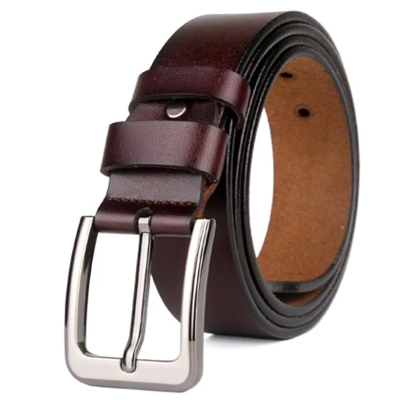 Secure Gilberto Solid Cowhide Leather Belt Smart