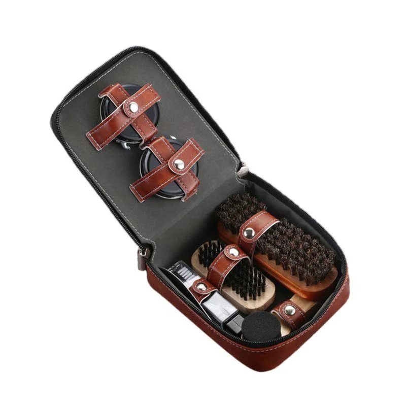 Fast Professional Leather Shoe Care Travel Set 9 Pcs Fashionable