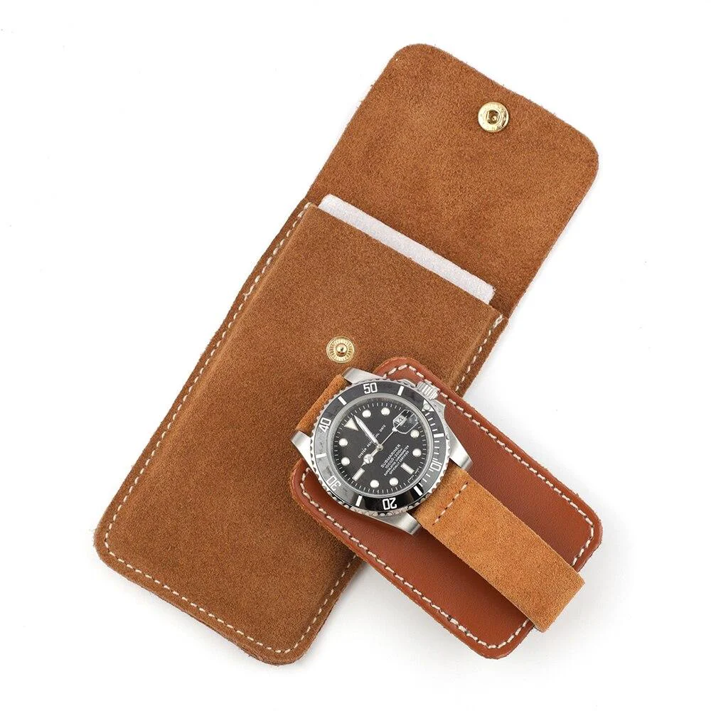Breathable Antoine Suede Leather Travel Watch Case Certified