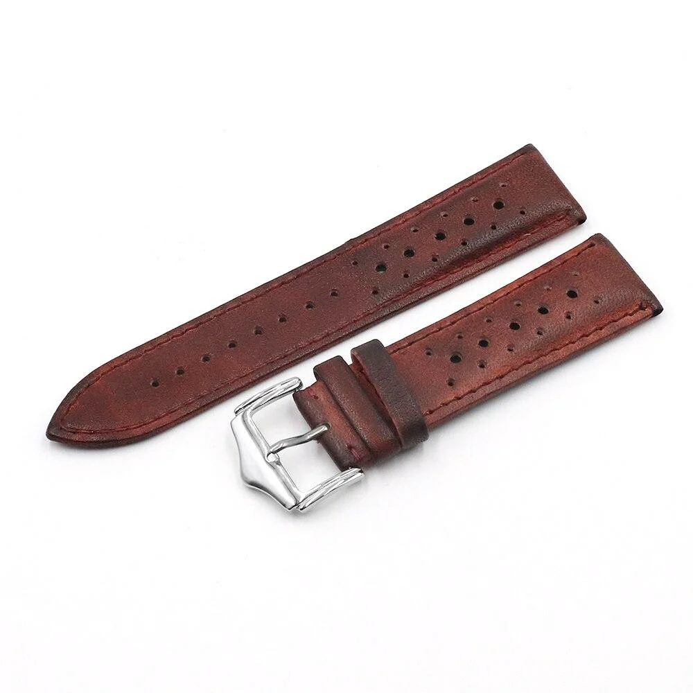Environmentally Friendly Alphonse Leather Rally Watch Strap With Tang Buckle High-End