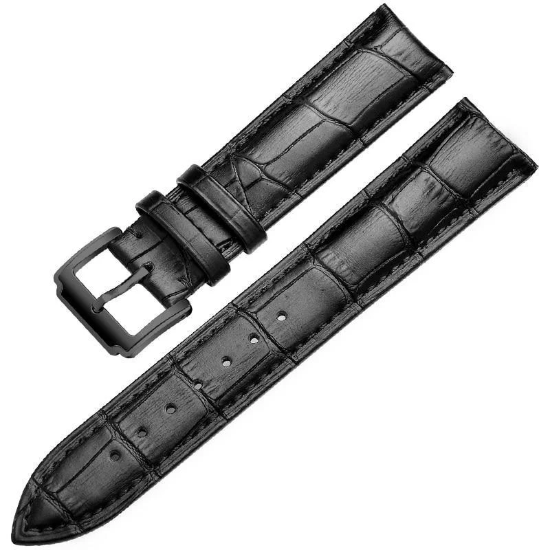 Functional Horace Solid Black Calfskin Classic Watch Strap Next-Generation