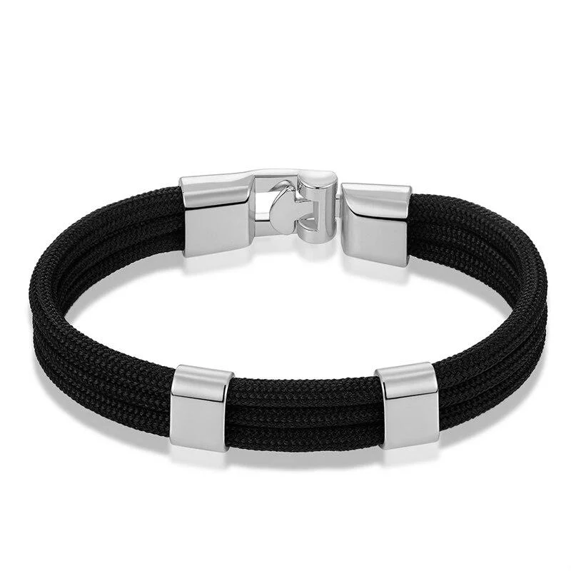 Smooth Gianluigi Nautical Rope Bracelet With Silver-Tone Buckle Verified