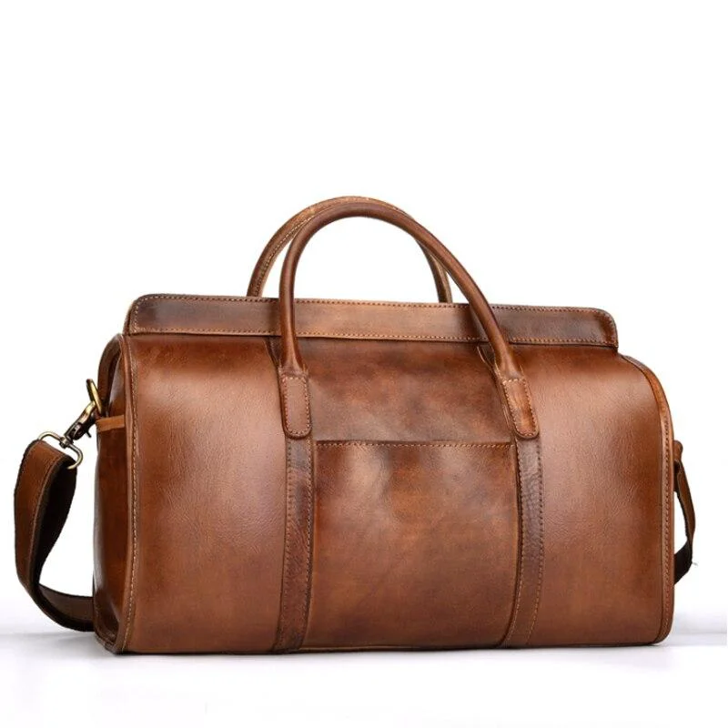 Flexible Noah Cow Leather Duffel Bag Lightweight