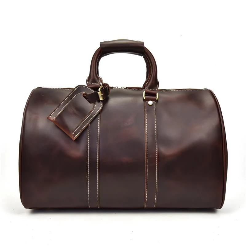 Premium Material Piers Crazy Horse Leather Duffel Bag Crafted