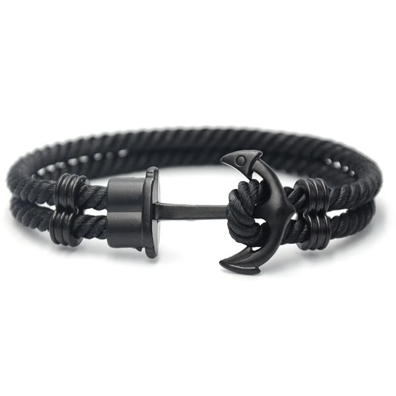 Comfortable Oliver Pulsera de cuerda con ancla Clean