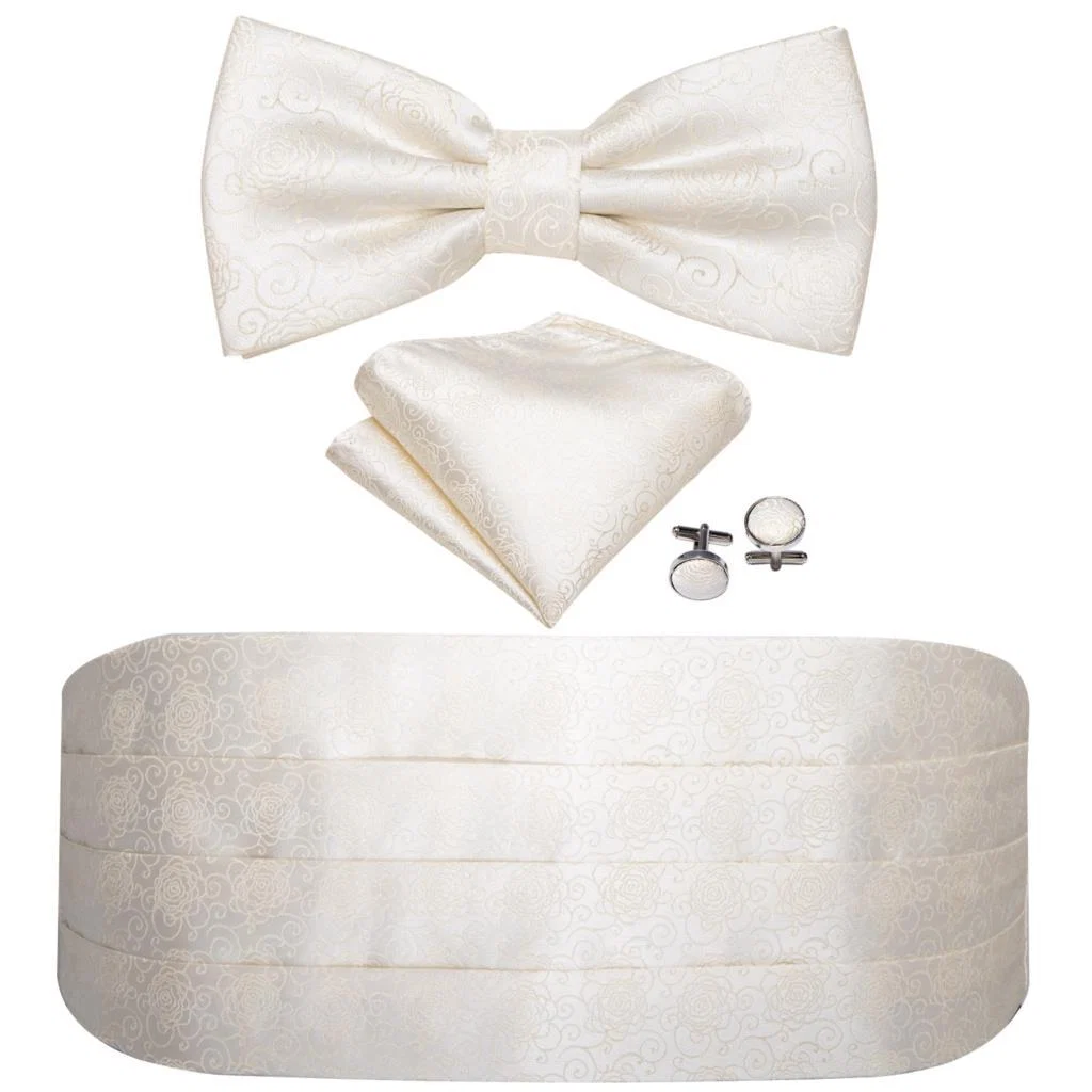 Trusted Fajín de seda jacquard blanco Natural