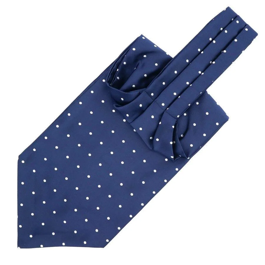 Contemporary Corbata Ascot de seda con lunares Flexible