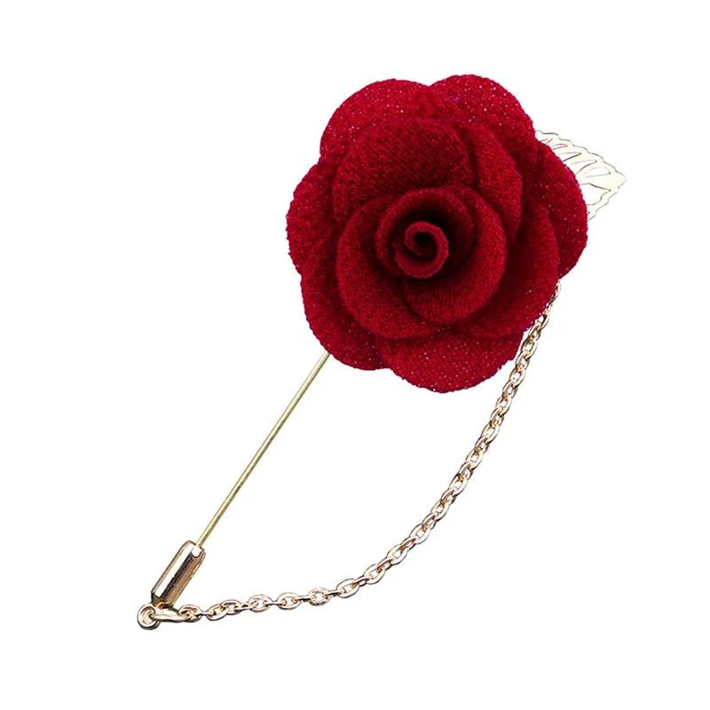 Flexible Alfiler de solapa rosa satinado con cadena Top-Quality