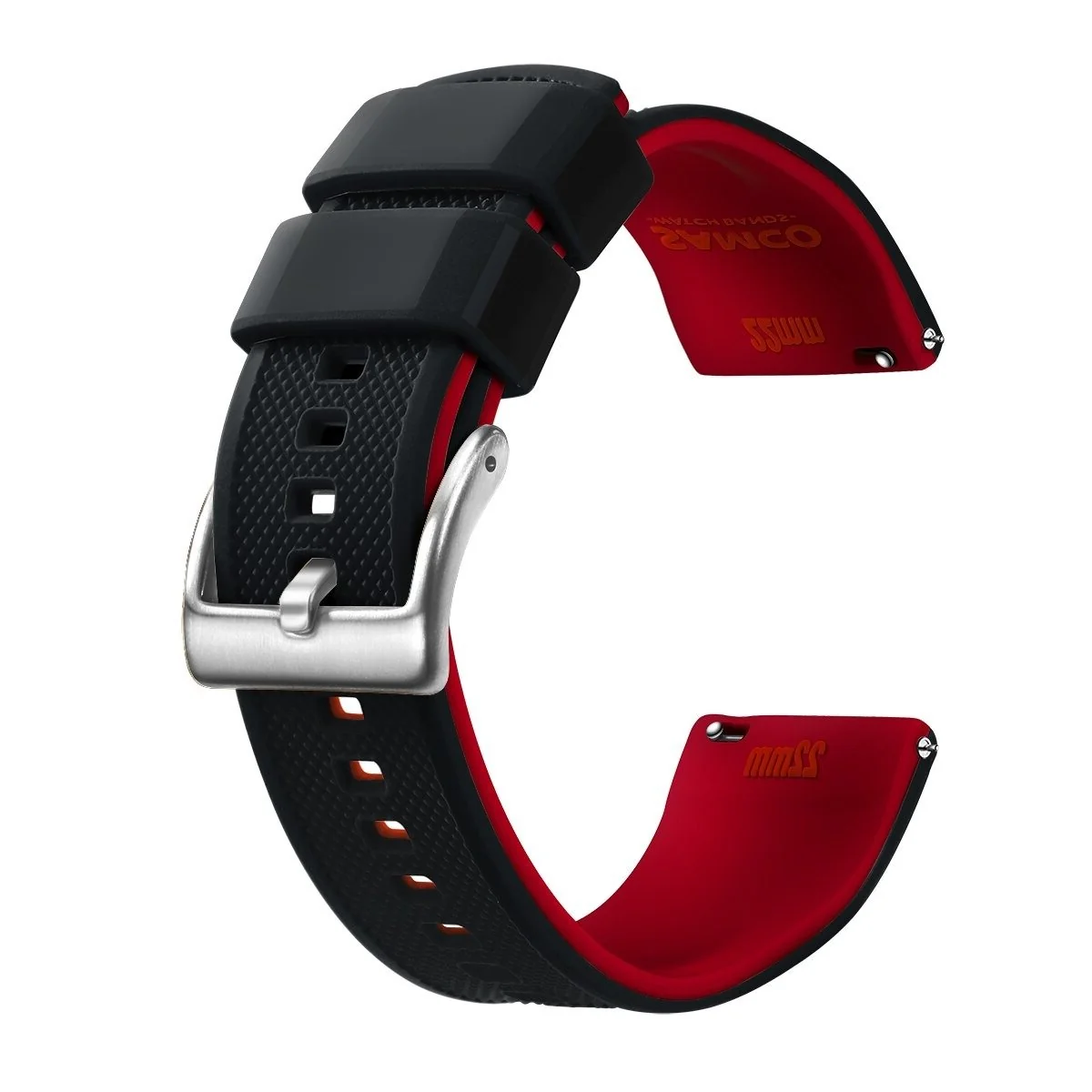 Pure Rafael Correa de silicona para reloj Tropic con hebilla hebijón plateada Eco-Friendly