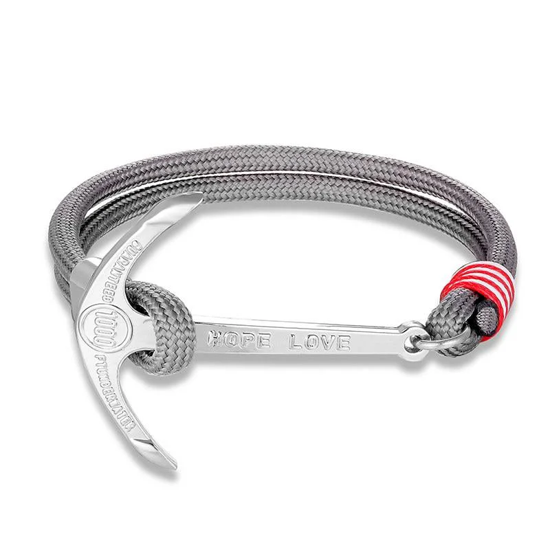 Clean Pulsera náutica Anchor of Hope Silver-Tone Sustainable