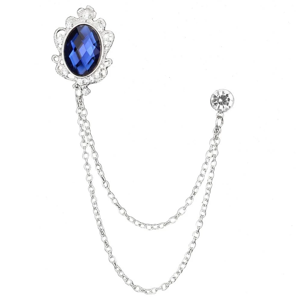 Carefully Designed Broche de borla de cristal plateado Quality