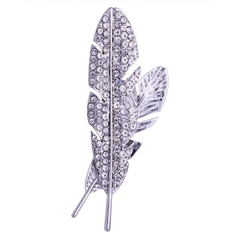 Solid Alfiler de solapa con pluma de strass Clean