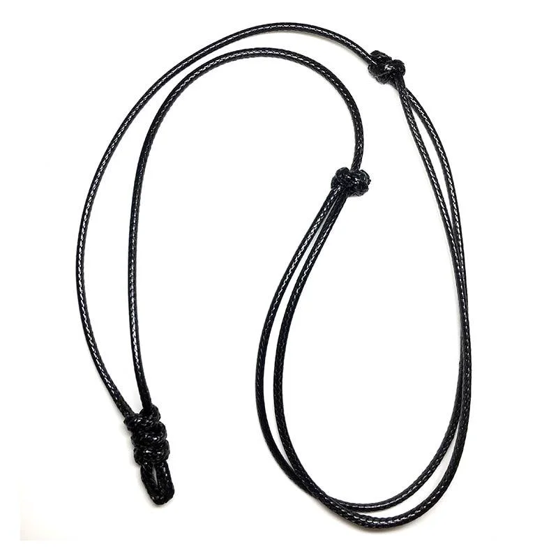 Artisan Collar minimalista de cordón de cuero negro ajustable Healthy
