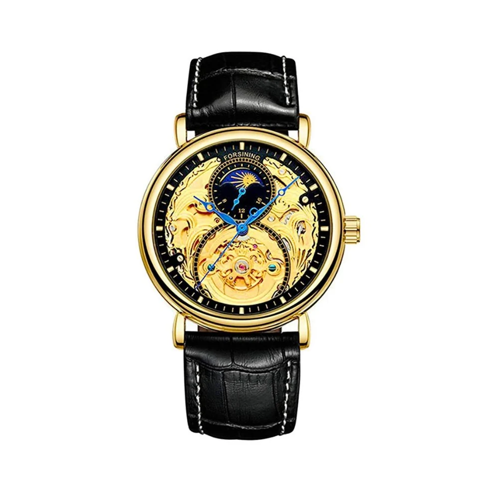 Crafted Francois Calendario Mechanical Skeleton Watch Genuine
