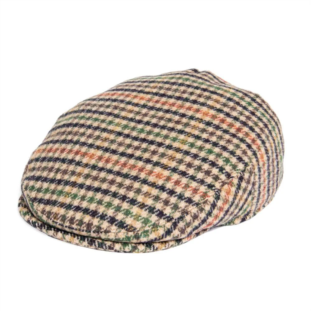 First-Class Houndstooth Mini Check Tweed Flat Cap Traditional