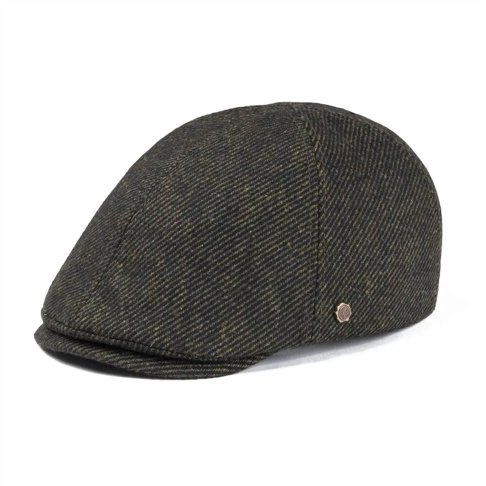 Sophisticated Wool Twill Flat Cap Premium