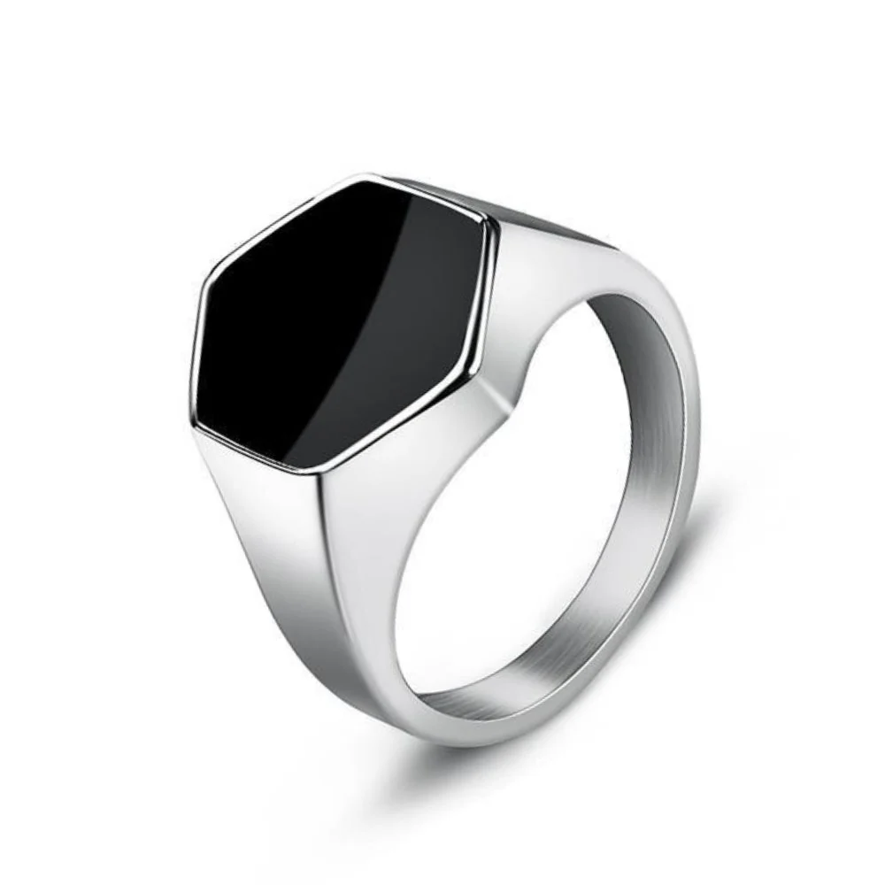 Dependable Hexagon Signet Ring First-Class