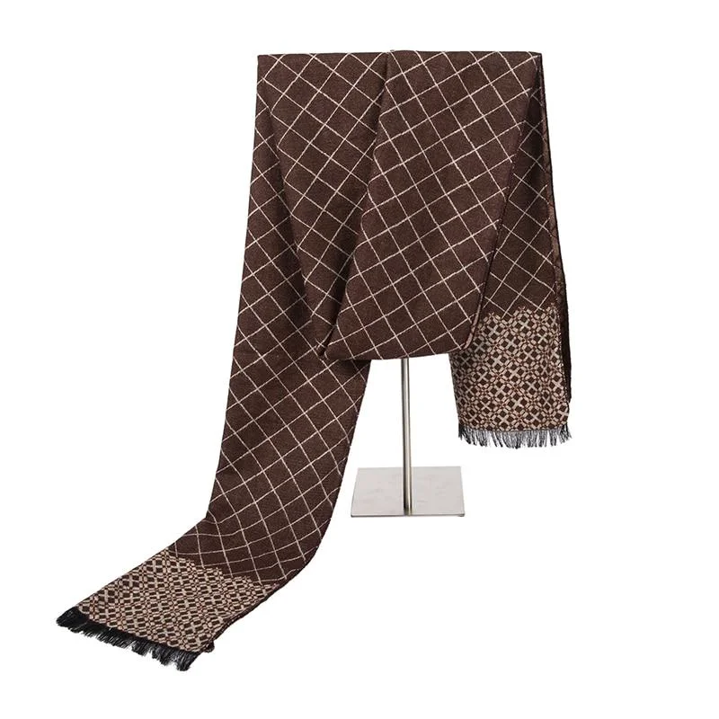 Versatile Vincenzo Soft Wool Plaid Scarf Reusable
