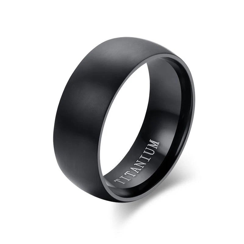 Sophisticated Matte Black Titanium Ring High-Quality