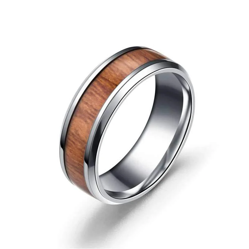 Selected 316L Stainless Steel Wood Grain Ring Recyclable