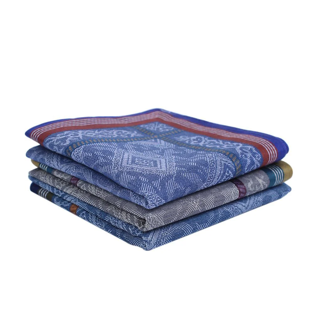 High-Grade 3 Pieces Jacquard Cotton Handkerchief Set Prestigious