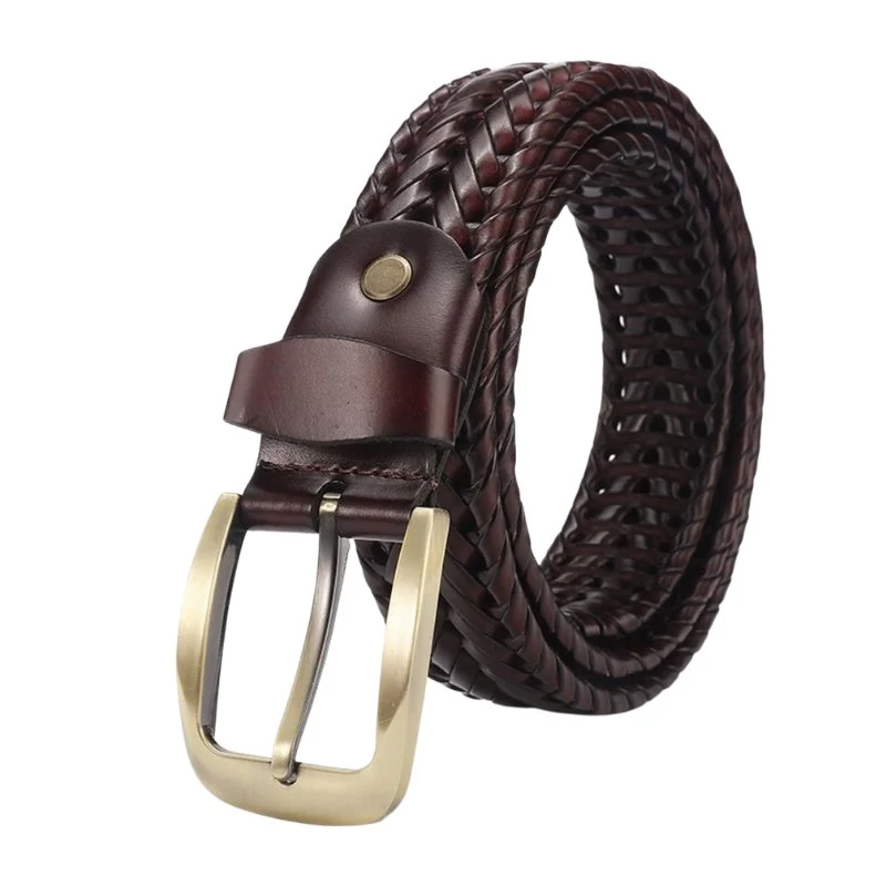 Elegant Bernardo Braided Leather Belt Relaxed