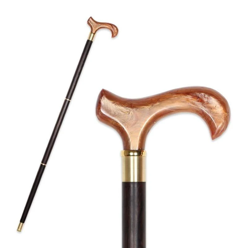 Effective Gabriel Wooden Walking Stick With Light Brown Handle Solid