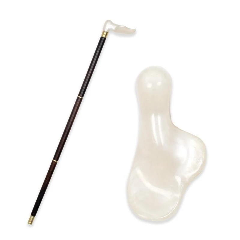 Trendy Jean Wooden Walking Stick With White Handle Smart
