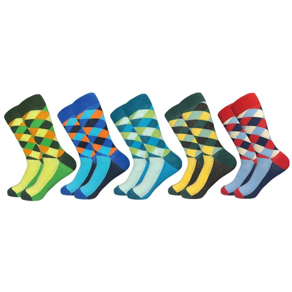 Artisan High Cotton Gingham Casual Socks Set Prestigious