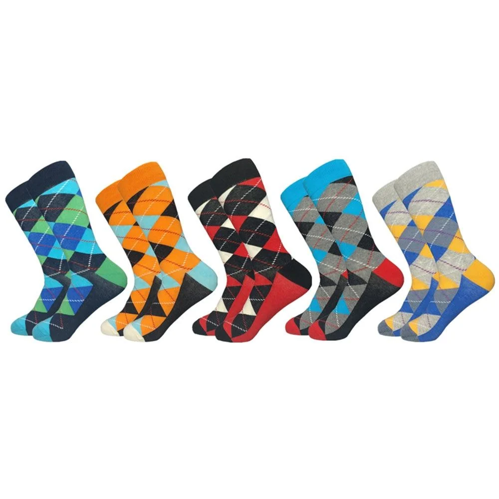 High-Performance High Cotton Tartan Plaid Casual Socks Set Detailed